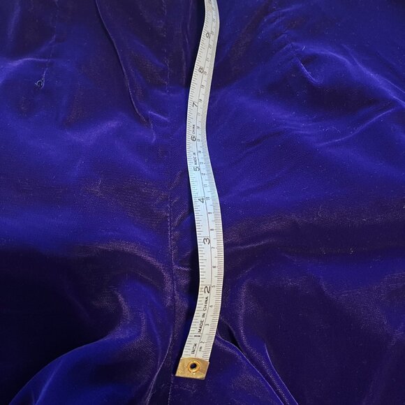 Vintage Cynthia Rowley Royal Purple Velvet Pants 90's Dream - Picture 4 of 9